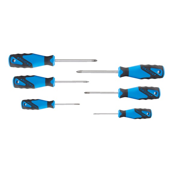 GEDORE 3C screwdriver set 6-piece PH+PZ 0-1-2 2003589 - Screwdriver set