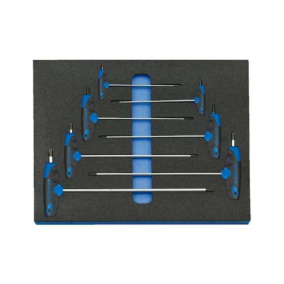 GEDORE offset screwdriver set in check tool module 7-piece 2016567 - Hex key L-wrench set