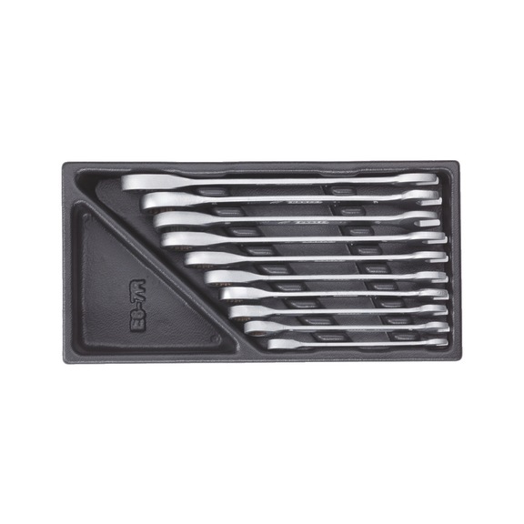 GEDORE open-end wrench set with ring ratchet in 1/3 ES module 10-piece 2305429 - Combination ratchet wrench set