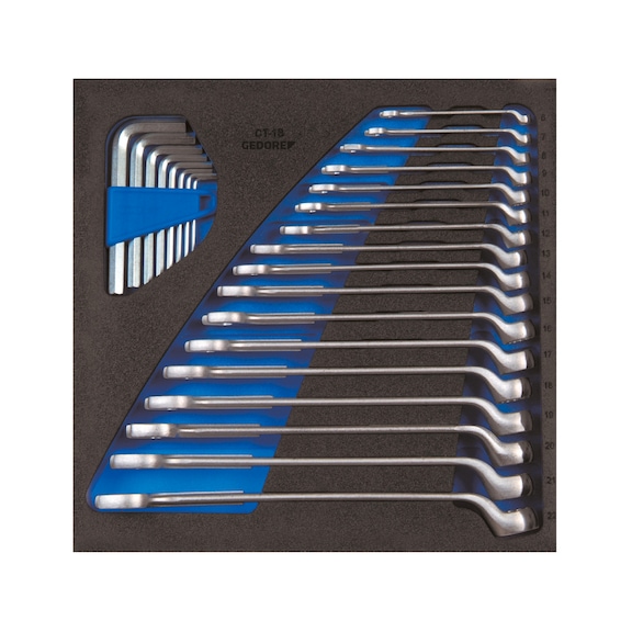 GEDORE Ring-Maulschlüssel-Satz in Check-Tool-Modul 25-teilig 2308819 - Maul-Ringratschenschlüsselsatz