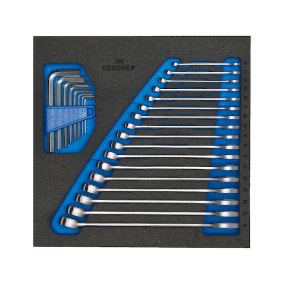 GEDORE Ring-Maulschlüssel-Satz in Check-Tool-Modul 25-teilig 2308878 - Maul-Ringratschenschlüsselsatz