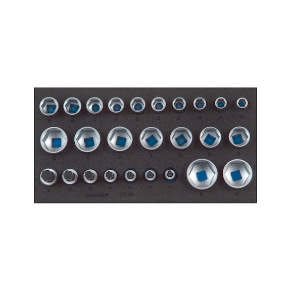 GEDORE socket set 1/2 inch in check tool module 26-piece 2308908 - Socket wrench set