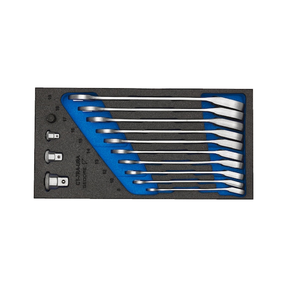 GEDORE Combination wrench set with ring ratchet in check tool module 13-piece 2327678 - Combination ratchet wrench set