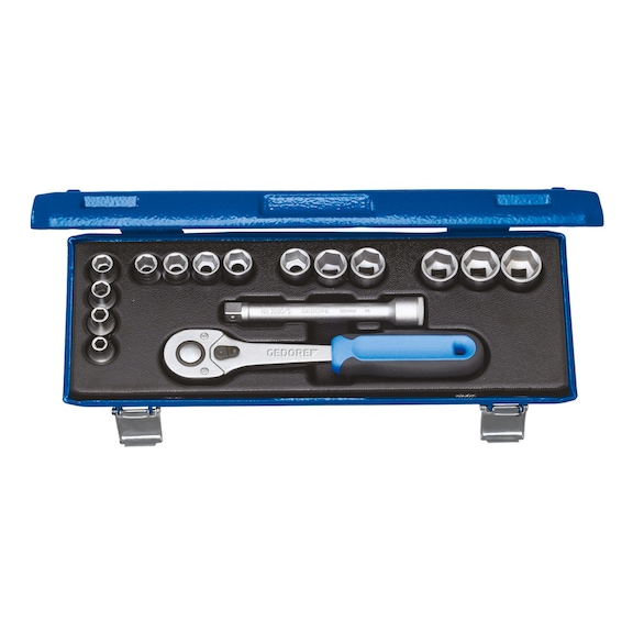 GEDORE Steckschlüssel-Satz 3/8 Zoll 16-teilig 6-kant 6-19 mm 2682885 - Steckschlüsselsatz