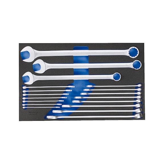 GEDORE Combination wrench set in check tool module 18-piece 2704226 - Combination ratchet wrench set