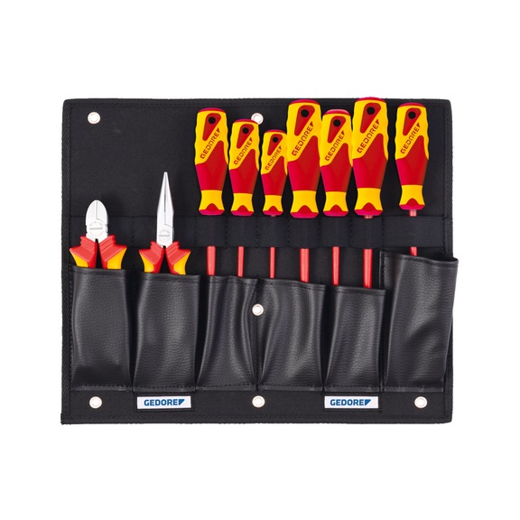 GEDORE Werkzeugkarte mit VDE-Zangen/Schraubendreher-Sortiment 9-teilig 2836203 - Zangensatz