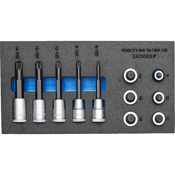 GEDORE screwdriver bit set 1/2 inch check tool module 11-piece 2957957 - Screwdriver bit (assortment)