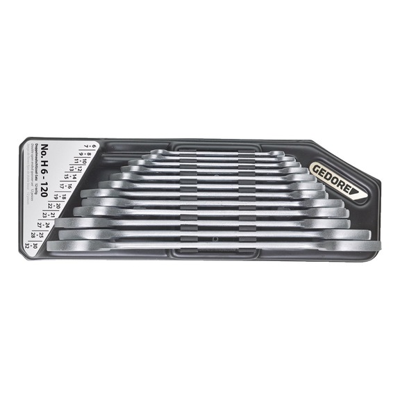 GEDORE double open-end wrench set in holder 12-piece 6-32 mm 6079750 - Drawer organizer material (workshop equipment, parts)