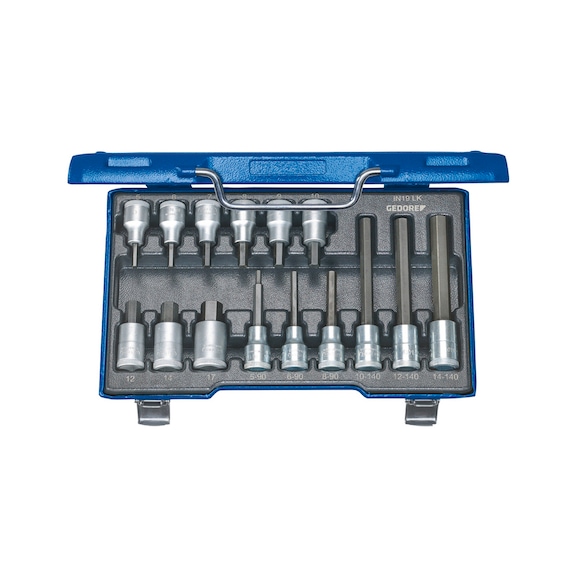 GEDORE screwdriver set 1/2 inch 15-piece hexagon socket 5-17mm 6129360 - Screwdriver set