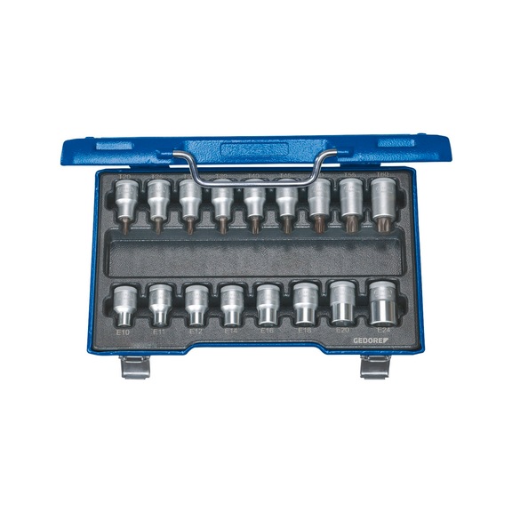 GEDORE screwdriver set 1/2 inch 17-piece inside + outside TX 6129520 - Screwdriver set