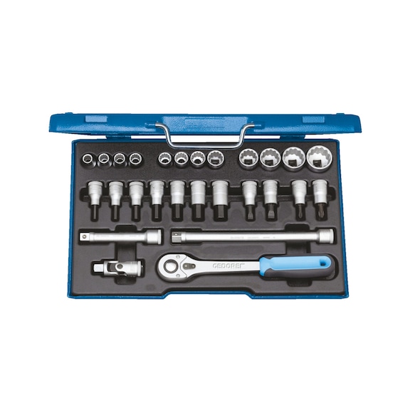 GEDORE Steckschlüssel-Satz 1/2 Zoll 27-teilig UD-Profil 10-30 mm 6140090 - Steckschlüsselsatz