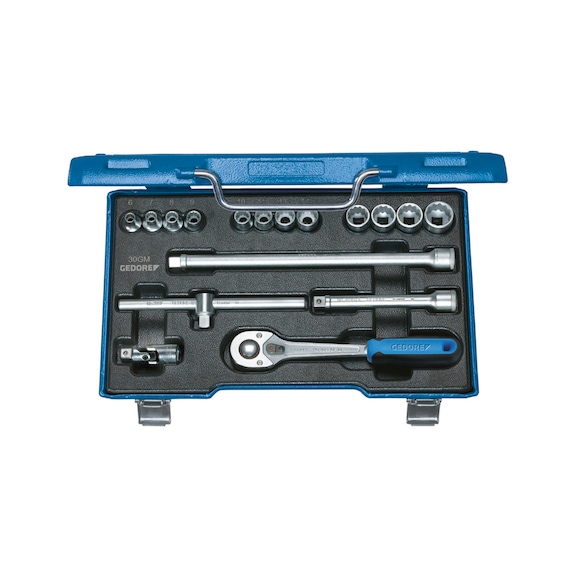 GEDORE socket wrench set 3/8 inch 17-piece UD profile 6-19 mm 6239380 - Socket 3/8" (12 square)