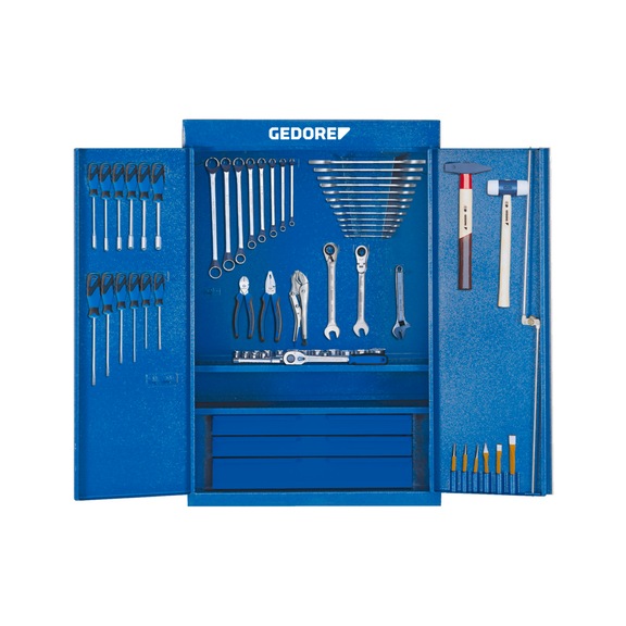 GEDORE Werkzeugschrank mit Sortiment S 1400 G 100-teilig 6613250 - Handwerkzeugsortiment