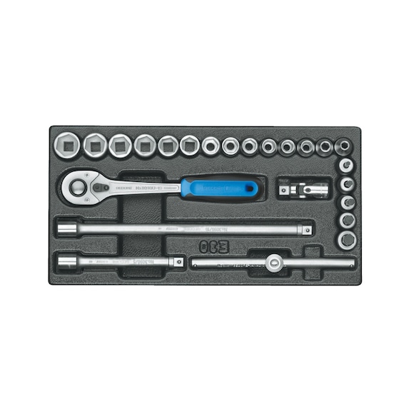 GEDORE Steckschlüssel-Sortiment 3/8 Zoll in 1/3 ES-Modul 23-teilig 6626070 - Steckschlüsselsatz