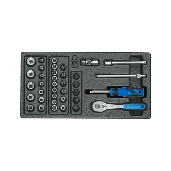 GEDORE socket wrench set 1/4 inch in 1/3 ES module 37-piece 6626230 - Socket wrench set