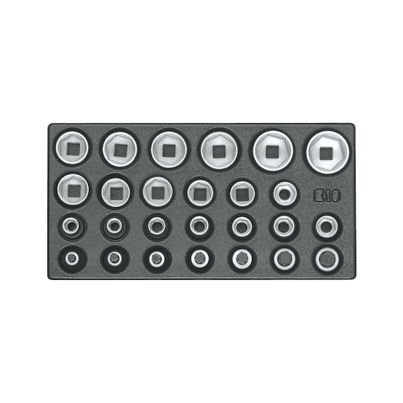 GEDORE Steckschlüsseleinsatz-Satz 1/2 Zoll in 1/3 ES-Modul 26-teilig 6626580 - Steckschlüssel (Satz)