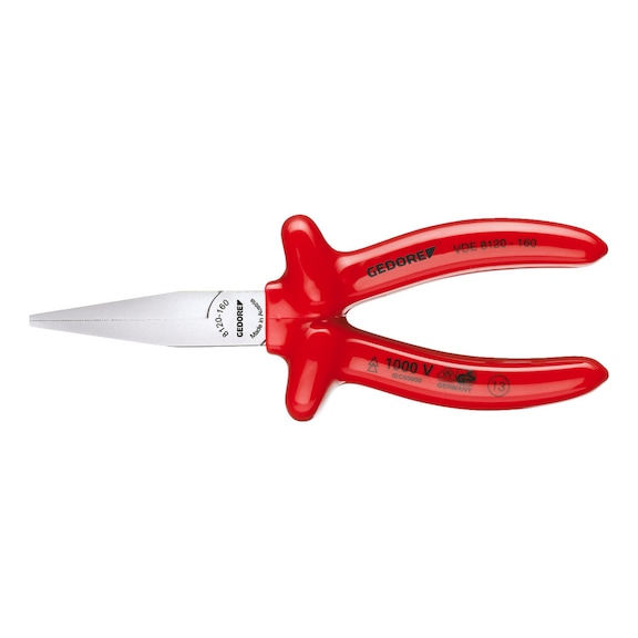GEDORE VDE flat nose pliers with dipped insulation 160 mm 6715330 - Flat nose pliers