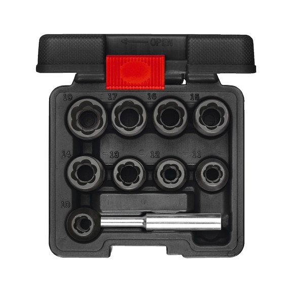 GEDORE RED spiral slot extractor 1/2 inch 10-19 mm 10-piece 3300034 - Puller, extractor (not specified)