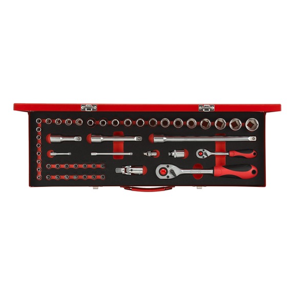 GEDORE RED Socket wrench set 1/4 inch+1/2 inch 49-piece 3300010 - Socket wrench set
