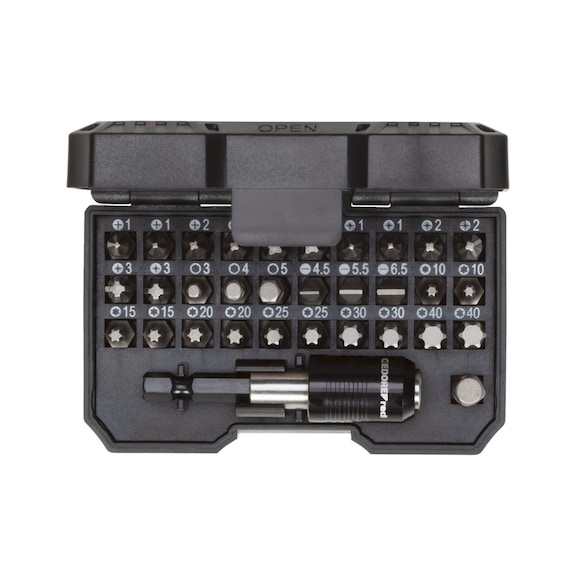 GEDORE RED bit box 1/4 inch SL+PH+PZ+TX+6-square 32-piece 3301338 - Bit set