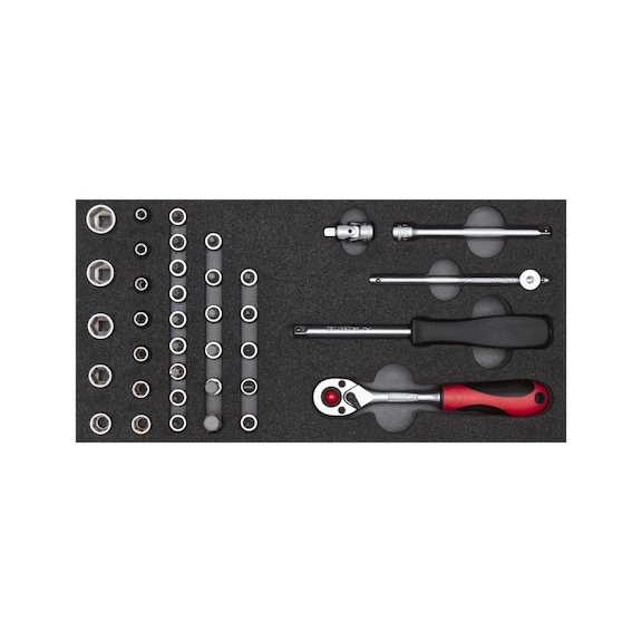 GEDORE RED socket wrench set 1/4 inch 2/6 CT module 37-piece 3301705 - Socket wrench set