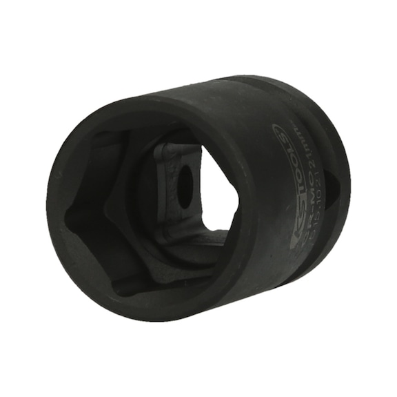 1/2 inch hex power socket, short, 21 mm on hanger - 1/2 inch hex power socket