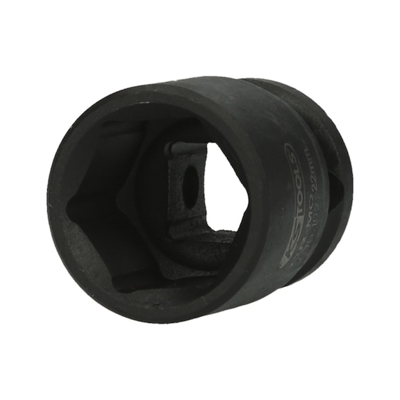 1/2 inch hex power socket, short, 22 mm on hanger - 1/2 inch hex power socket