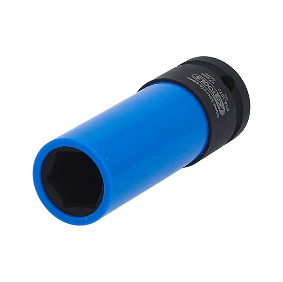 1/2 inch aluminium rim power socket, robust, long, 17 mm - 1/2 inch aluminium rim power socket