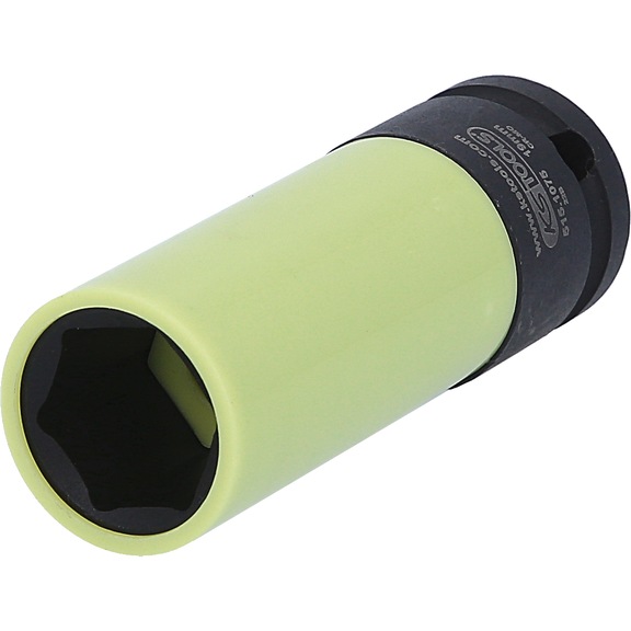 1/2 inch aluminium rim power socket, robust, long, 19 mm - 1/2 inch aluminium rim power socket