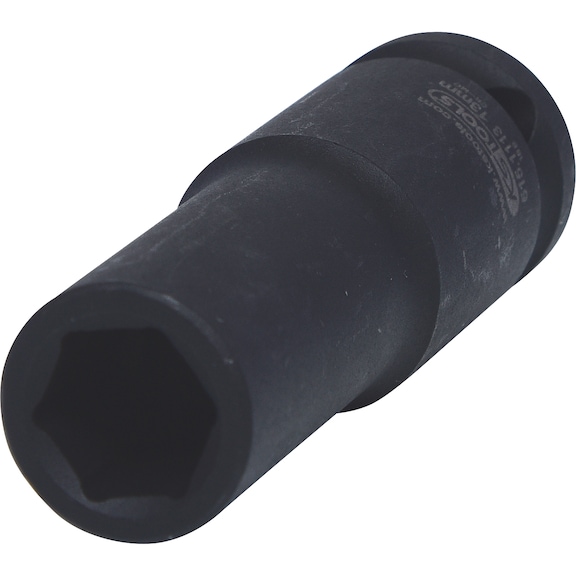 1/2 inch hex power socket, long, 13 mm on hanger - 1/2 inch hex power socket