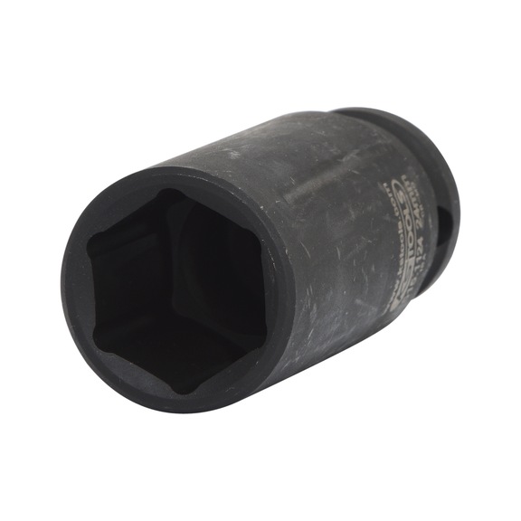 1/2 inch hex power socket, long, 24 mm on hanger - 1/2 inch hex power socket