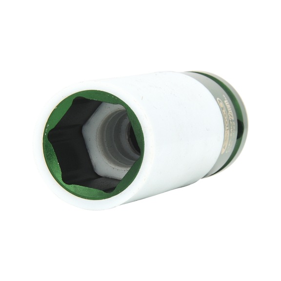 1/2 inch aluminium rim power socket, long, 22 mm - 1/2 inch aluminium rim power socket