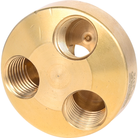 1/4 inch brass compressed air 3-way distributor, 41 mm - 1/4 inch brass compressed air