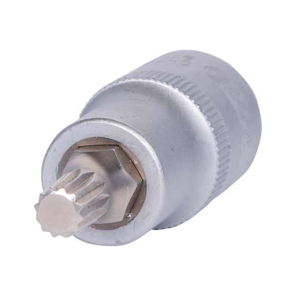 1/2 inch bit socket XZN, M8, 55 mm on hanger - 1/2 inch bit socket XZN