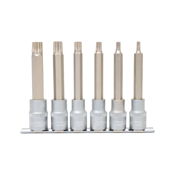 1/2 inch bit socket set XZN, long, 6-piece, M5-M14 - Socket wrench (set)