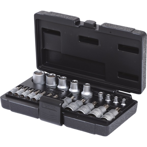 1/4 inch, 1/2 inch TX socket wrench set, 21 pieces - Socket wrench (set)