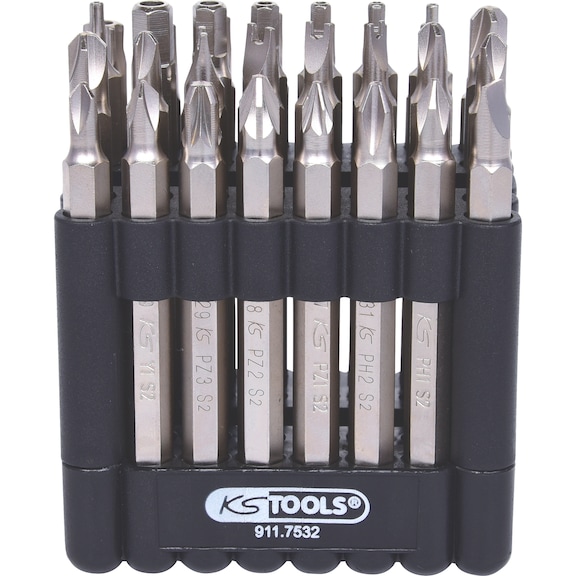 1/4 inch bit set, 75 mm, 32-piece with security bits - Bit set