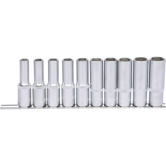1/2 inch hex socket set, long, 10-piece 10-19 mm - Socket wrench (set)