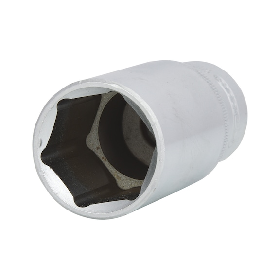 1/2 inch hexagon socket, long, 27 mm on hanger - 1/2 inch hex socket