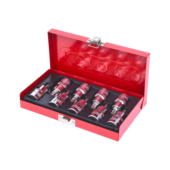 1/2 inch CHROMEplus TX socket bit set, bore, 9-piece TB20-TB60 - CHROMEplus socket wrench (set)