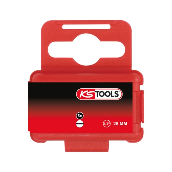 1/4 inch bit slot, 25 mm, 7 mm, pack of 5 - 1/4 inch slotted bit