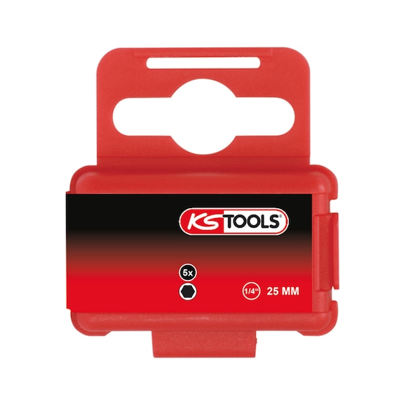 1/4 inch hexagon socket bit, 25 mm, 2 mm, pack of 5 - 1/4 inch hex socket bit