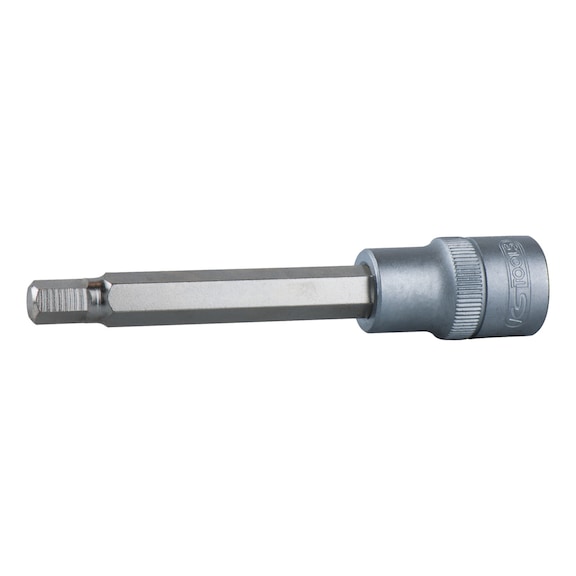 1/2 inch hex socket bit, long, 5 mm on hanger - 1/2 inch bit socket, hexagon socket