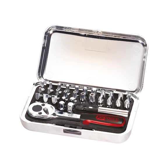 1/4 inch CHROME bit set, 31 pieces, high-gloss bits - Bit set