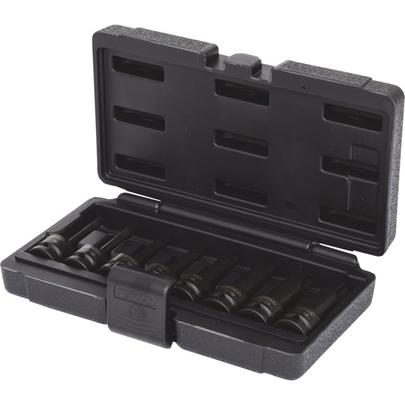 1/2 inch power bit socket set TX, 8-piece, T30-T80, long - Power bit sockets
