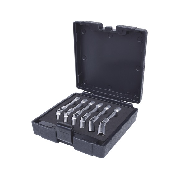 3/8 inch glow plug joint wrench set, long, 6-piece - Double socket wrench