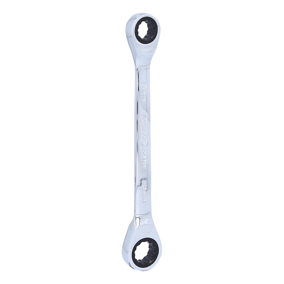 GEARplus double ratchet ring spanner, 8x10 mm - GEARplus double ratchet ring spanner