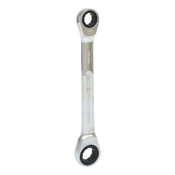 GEARplus double ratchet ring spanner, 10x13mm - GEARplus double ratchet ring spanner