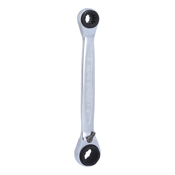 KS TOOLS 4-in-1 GEARplus reversible double ratchet ring spanner, 10x13x17x19 mm - 4 in 1 GEARplus reversible double ratchet ring spanner