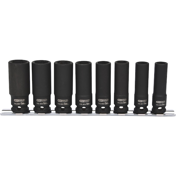 3/8 inch hexagon power socket set, long, 8-piece - 3/8 inch hex power socket set,
